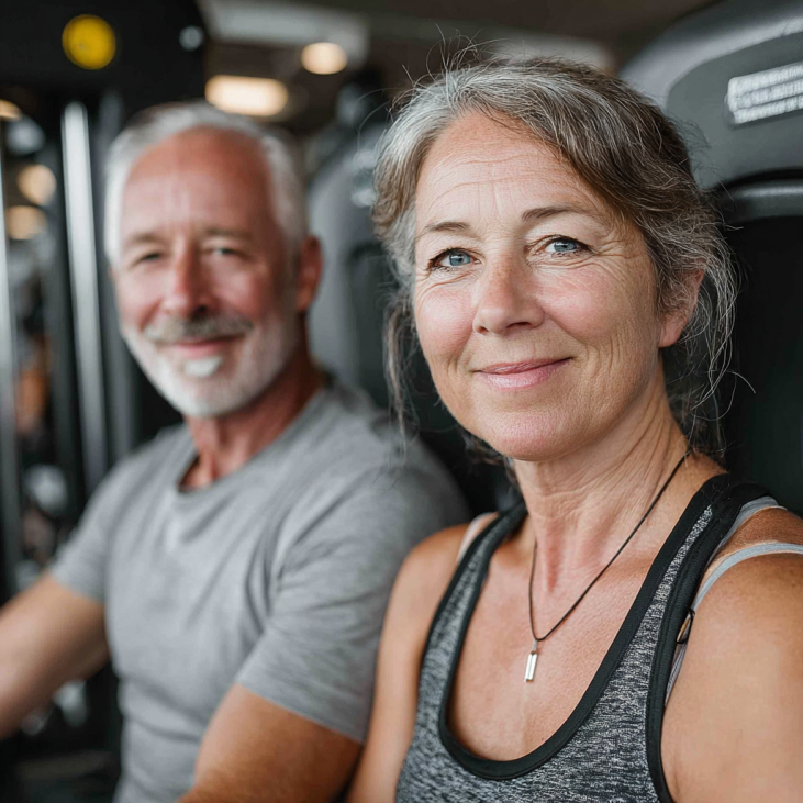 Літня жінка займається йогою